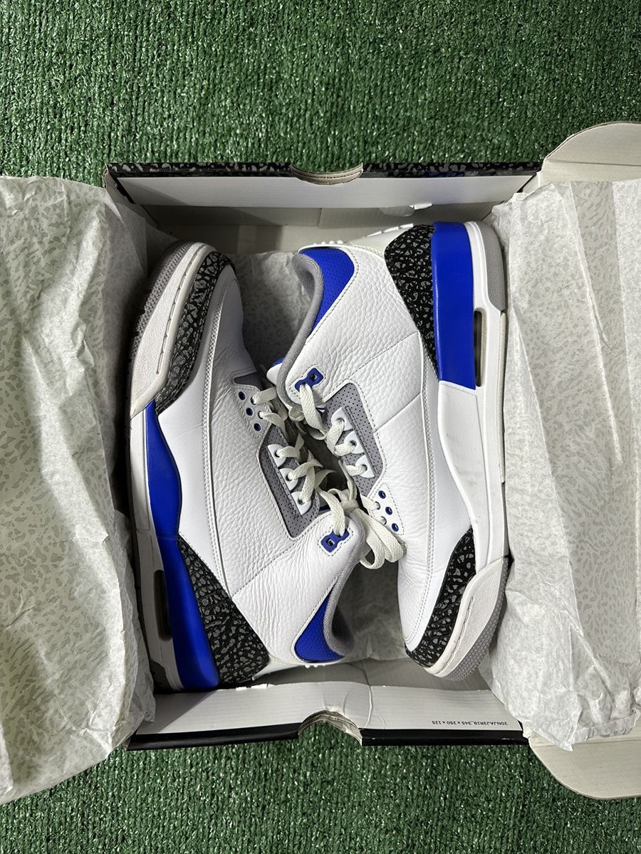 Jordan Brand Air Jordan 3 Retro Racer Blue Size US 12 / EU 45 - 3 Thumbnail