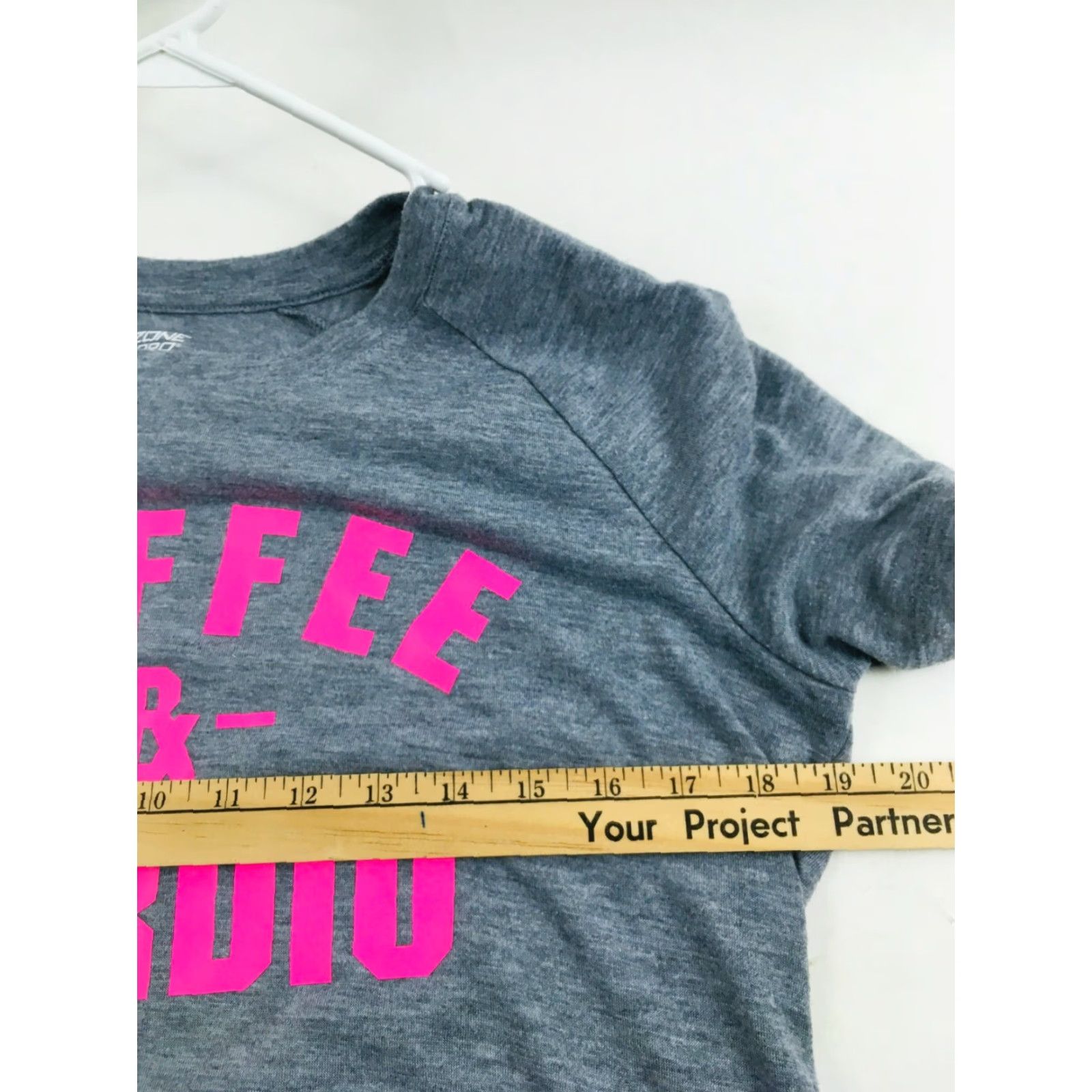 Vintage Zone Pro Shirt Women's M Coffee & Cardio Pullover Round Neck Short Sleeve Shirt Women's M Gray Regular Cotton? Polyester? Size M / US 6-8 / IT 42-44 - 3 Thumbnail