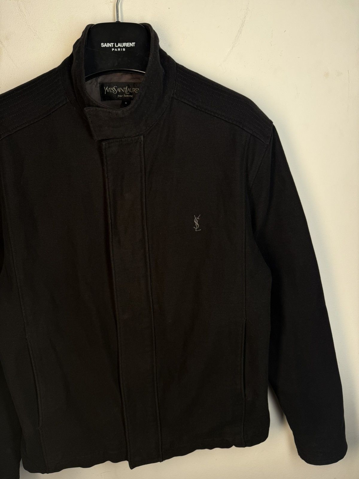 Yves Saint Laurent Black YSL Jacket Cotton Monogram Classic Bomber Zip Up Size US S / EU 44-46 / 1 - 20 Thumbnail