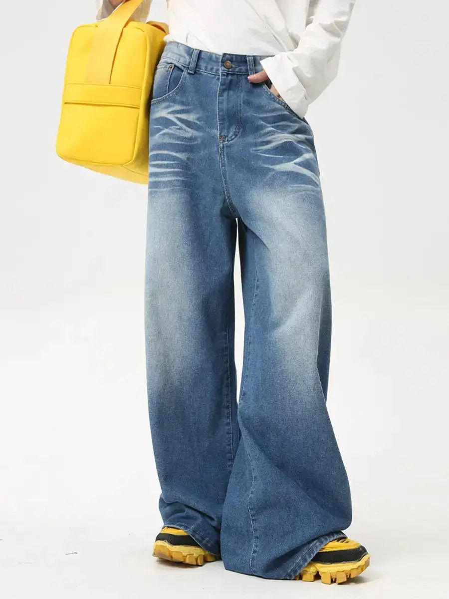 Japanese Brand Retro loose high street wide leg jeans Size US 32 / EU 48 - 6 Thumbnail