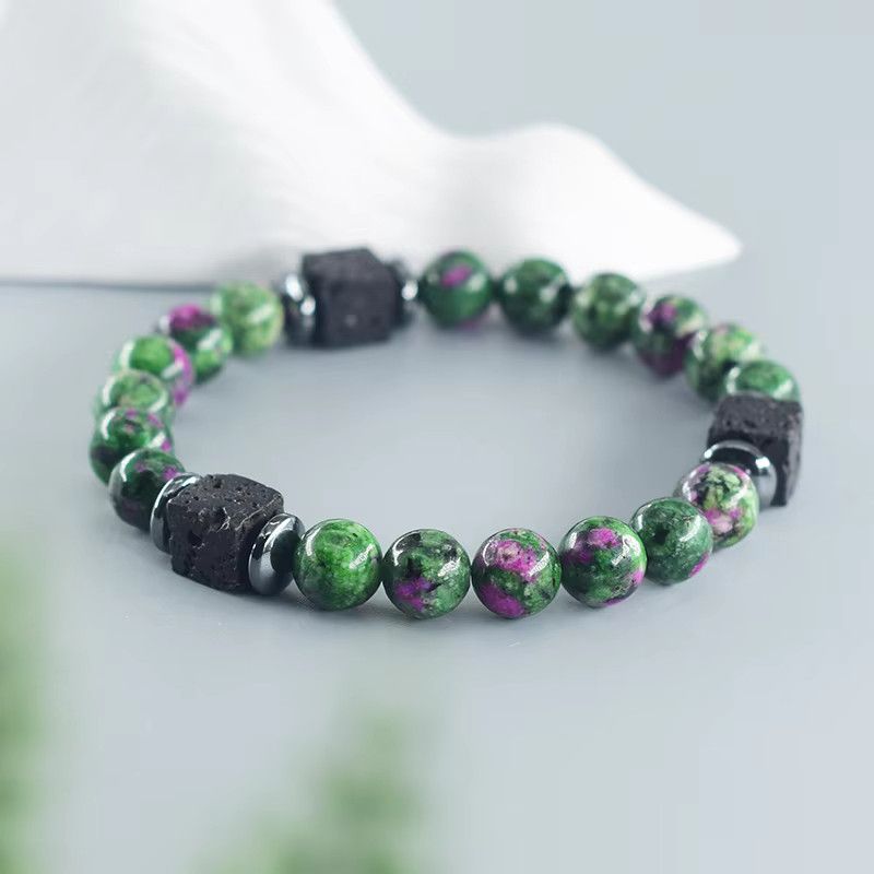 Jewelry × Vintage 8mm Black Block Volcanic Stone Bracelet Size ONE SIZE - 4 Thumbnail