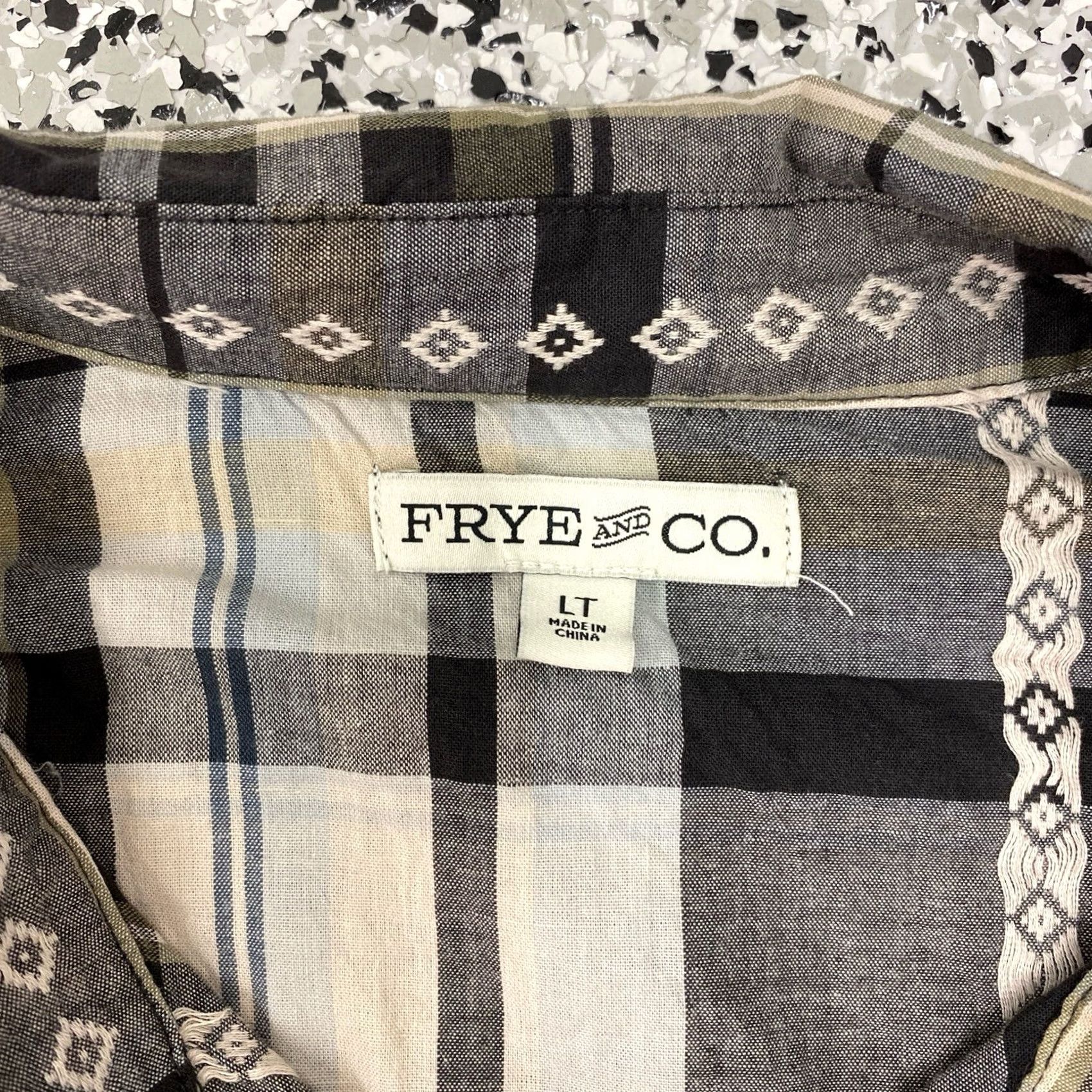 Frye Frye and Co. Shirt Large Tall Short Sleeve Plaid Western Lightweight Button-Up Collared Men Mens Shirt Size US L / EU 52-54 / 3 - 3 Thumbnail