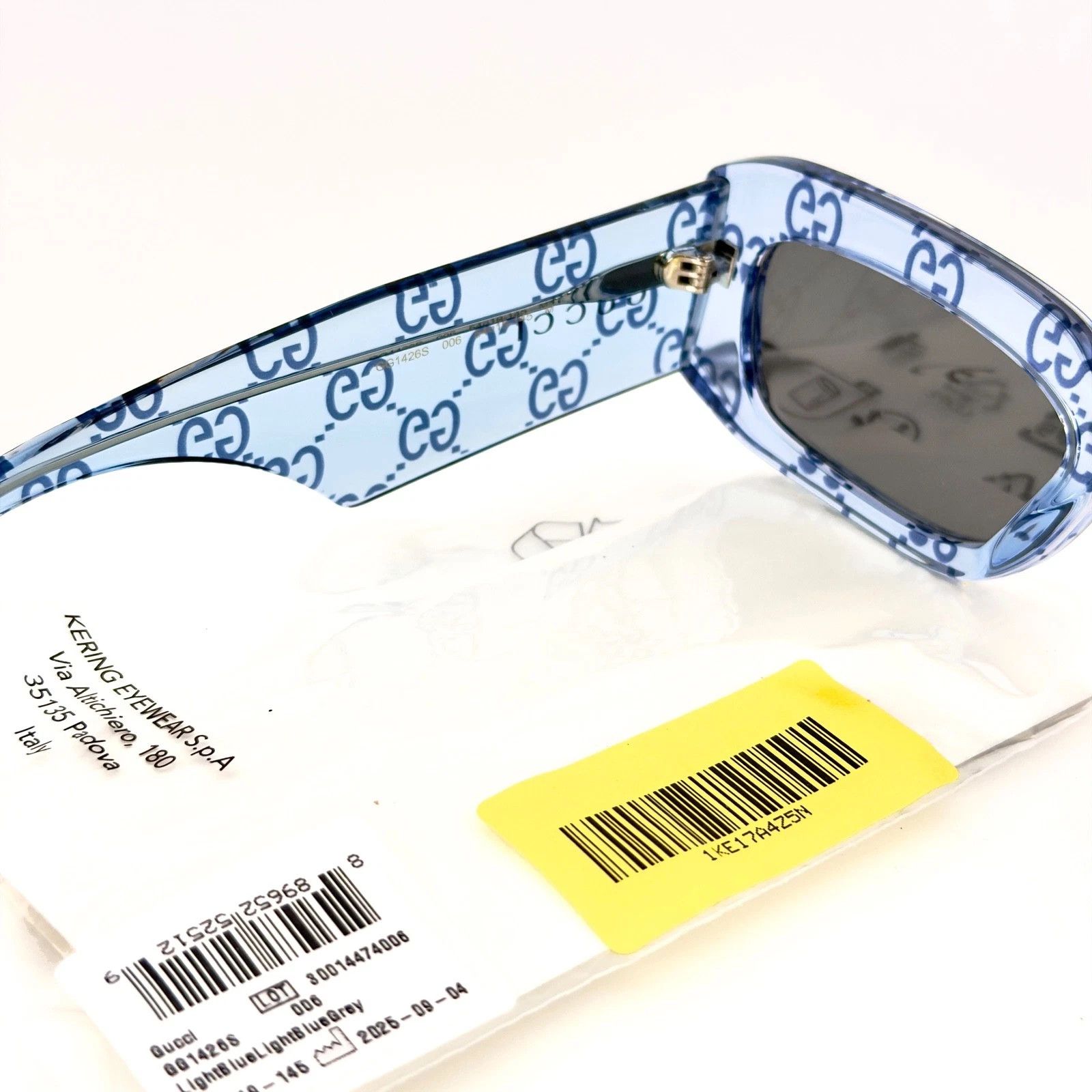 Gucci GUCCI 1426 Crystal Blue GG Print Logo Gg1426S Sunglasses 006 Size ONE SIZE - 6 Thumbnail
