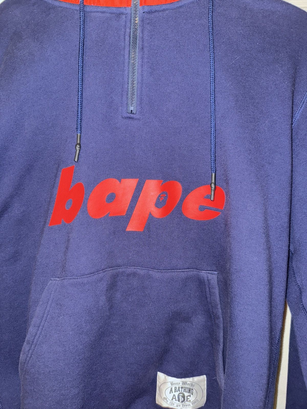 Bape BAPE Navy/Red Half-Zip “Busy Works” Logo Hoodie - XL Size US XL / EU 56 / 4 - 3 Thumbnail