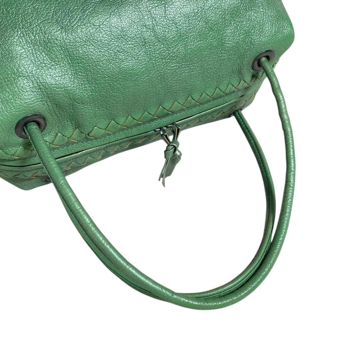 Bottega Veneta Bottega Veneta - Intrecciato Emerald Green Handbag Leather Size ONE SIZE - 8 Thumbnail