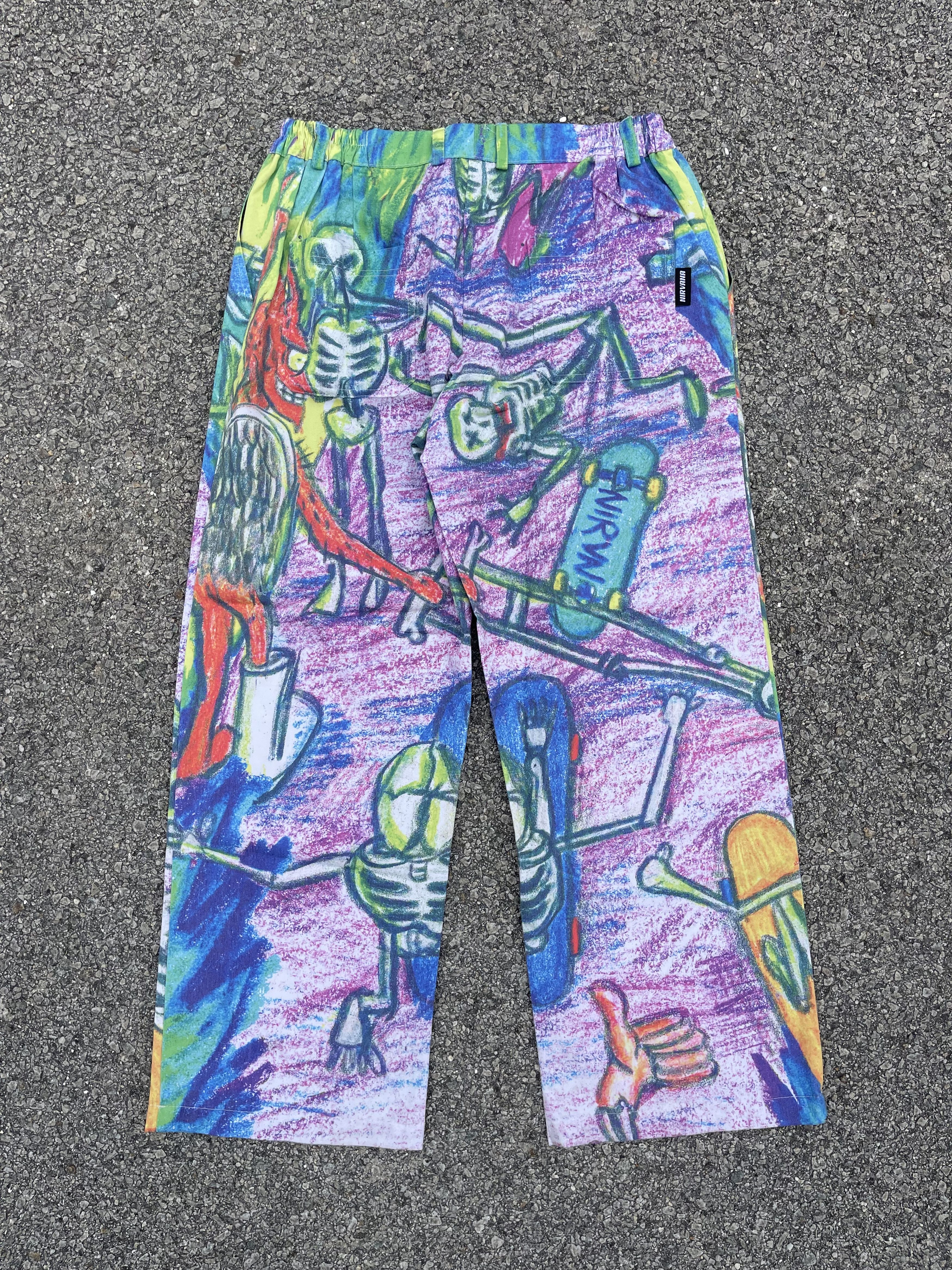 Nirvana “Skull Skater” Fullprint OVP Artwork Trouser Baggy Size US 30 / EU 46 - 18 Thumbnail
