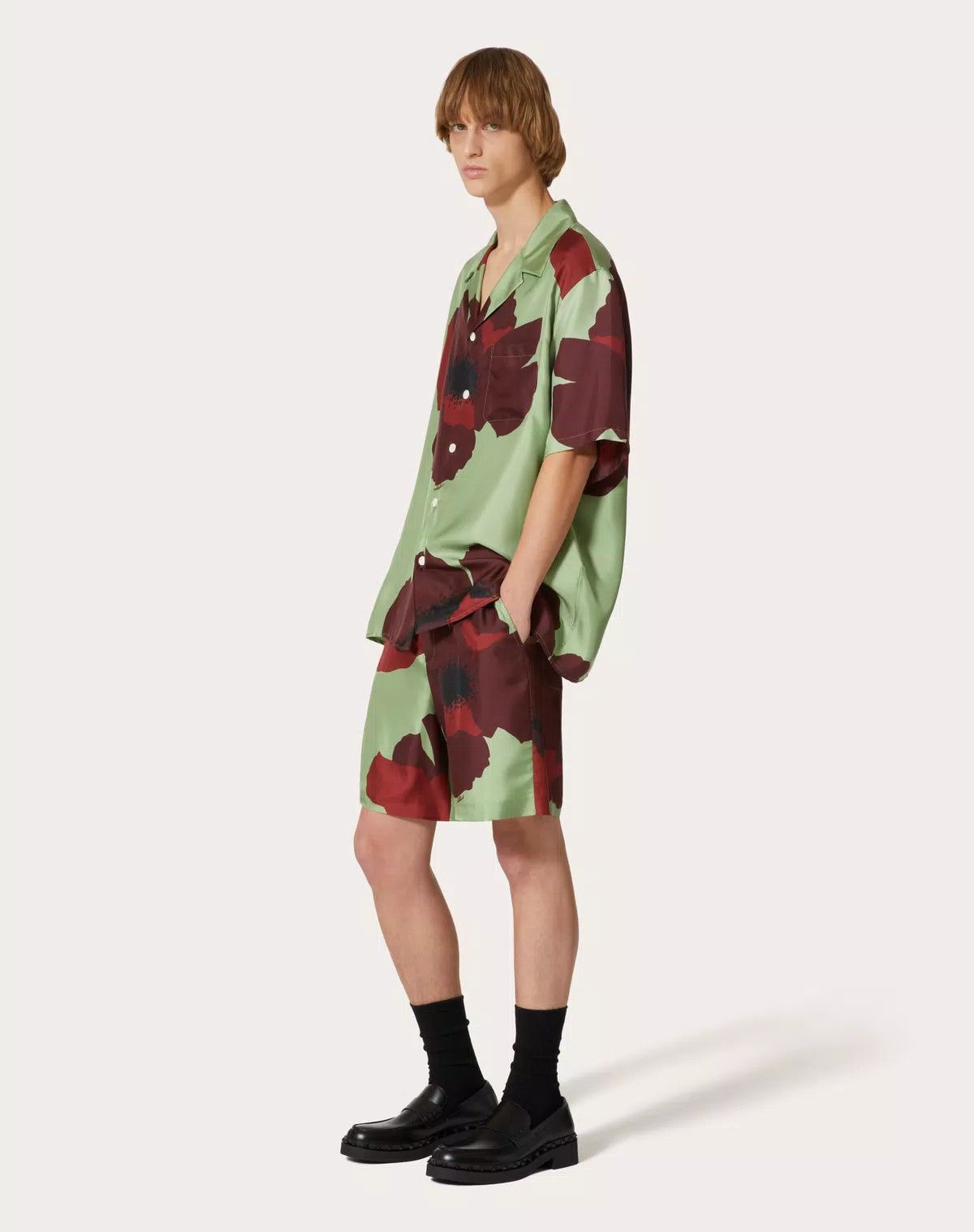 Valentino oc11z0725 Silk Twill Bermuda Shorts in Multicolor Size US 36 / EU 52 - 3 Thumbnail