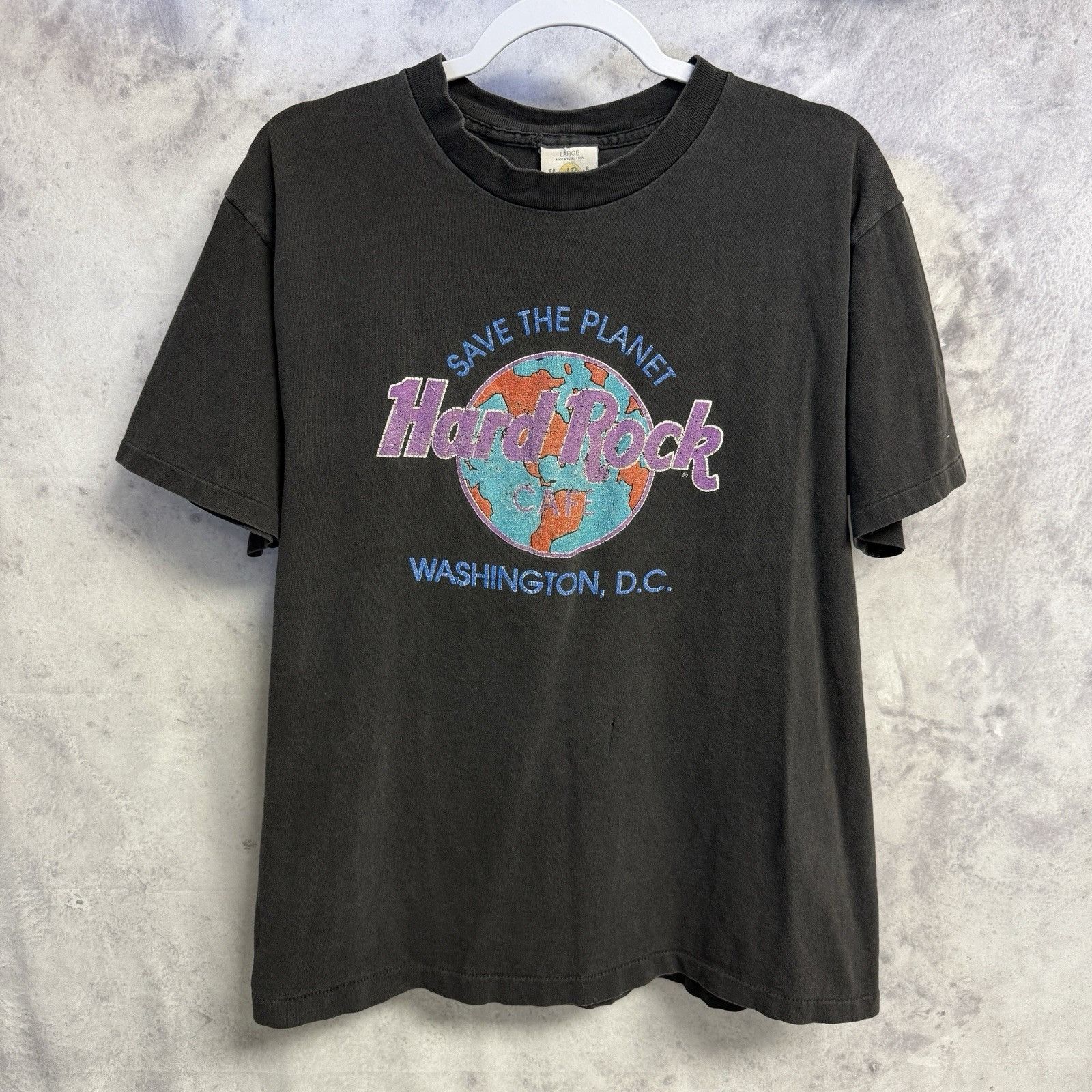Hard Rock Cafe Vintage 90s Hard Rock Save the Planet T Shirt Mens L 20.5x25 Size US L / EU 52-54 / 3 - 1 Thumbnail