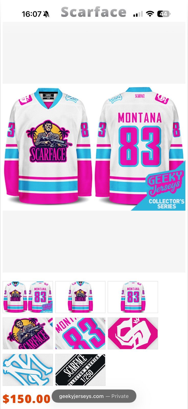 Other ScarFace Collector’s Series Hockey Jersey *2/250* Size US M / EU 48-50 / 2 - 4 Thumbnail