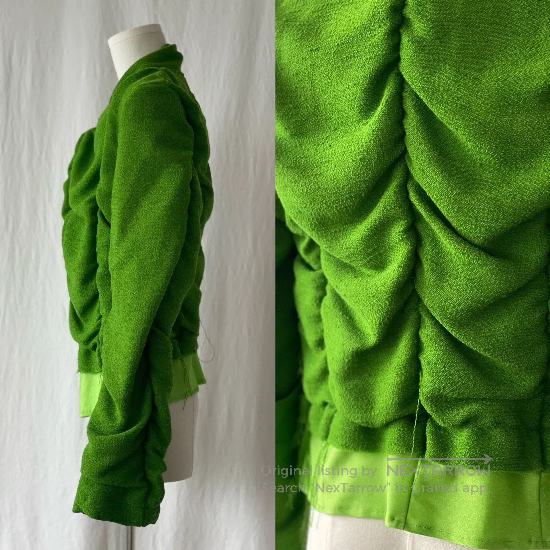 Comme des Garcons CDG Archive Green Ruffled Jacket. Size M / US 6-8 / IT 42-44 - 4 Thumbnail