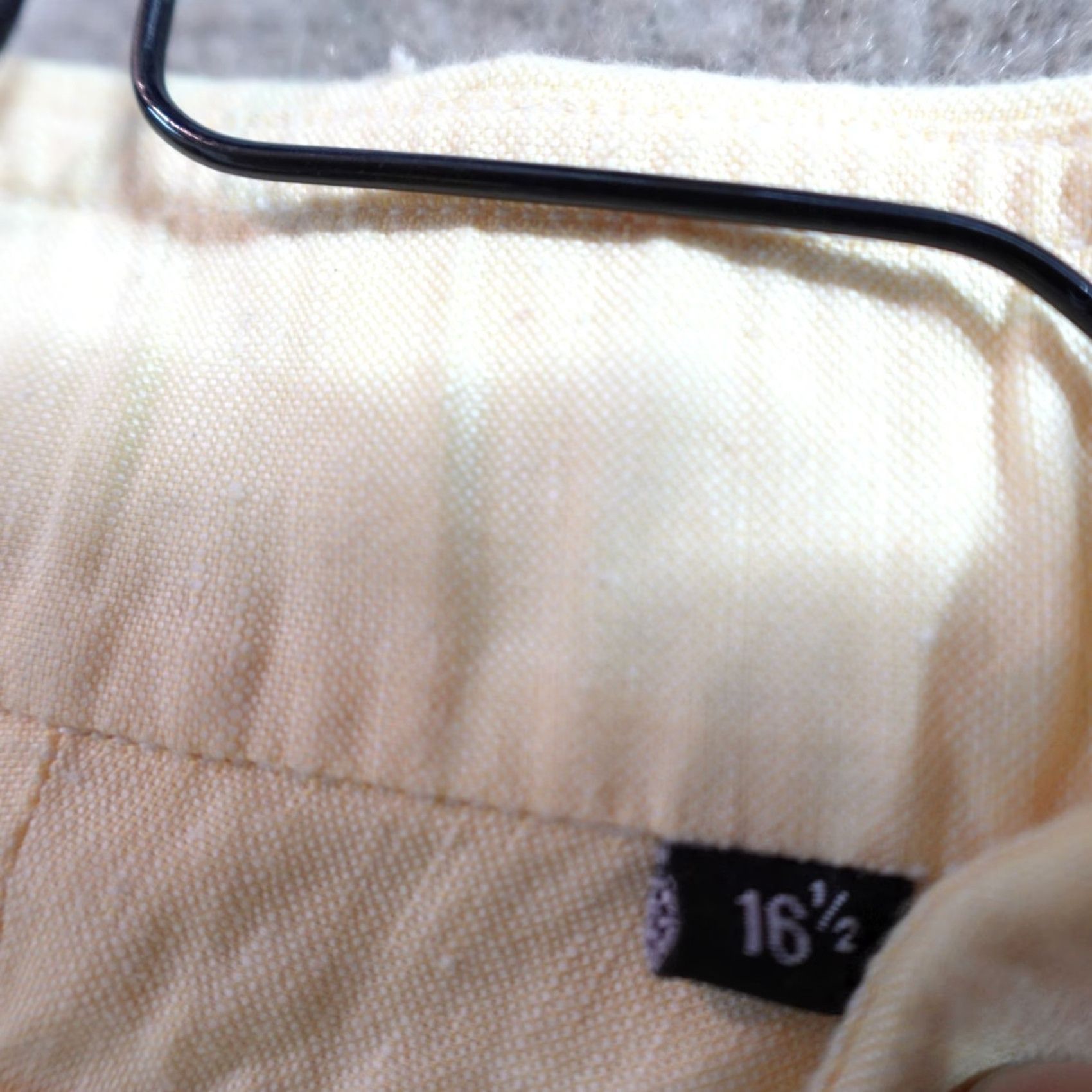 Vintage Spier & Mackay Shirt Large 16.5 Yellow Solid Linen Blend Slim Size US L / EU 52-54 / 3 - 3 Thumbnail