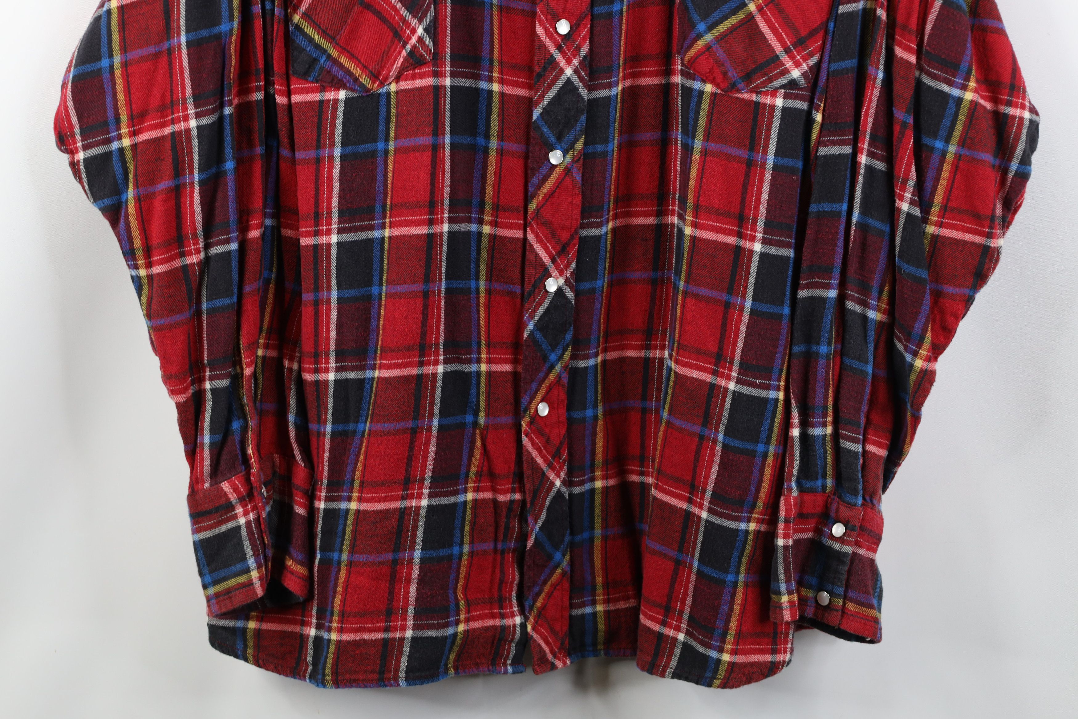 Wrangler Vintage 90s Wrangler Cowboy Flannel Snap Button Shirt Plaid Size US XXL / EU 58 / 5 - 3 Thumbnail
