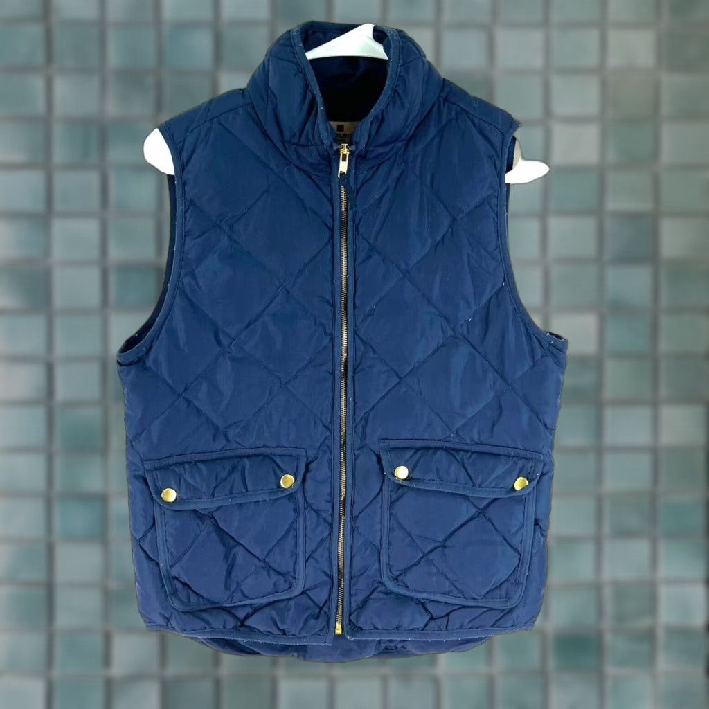 Vintage Woolrich Zipper Pleated Down Vest Women's S Blue Size S / US 4 / IT 40 - 1 Thumbnail