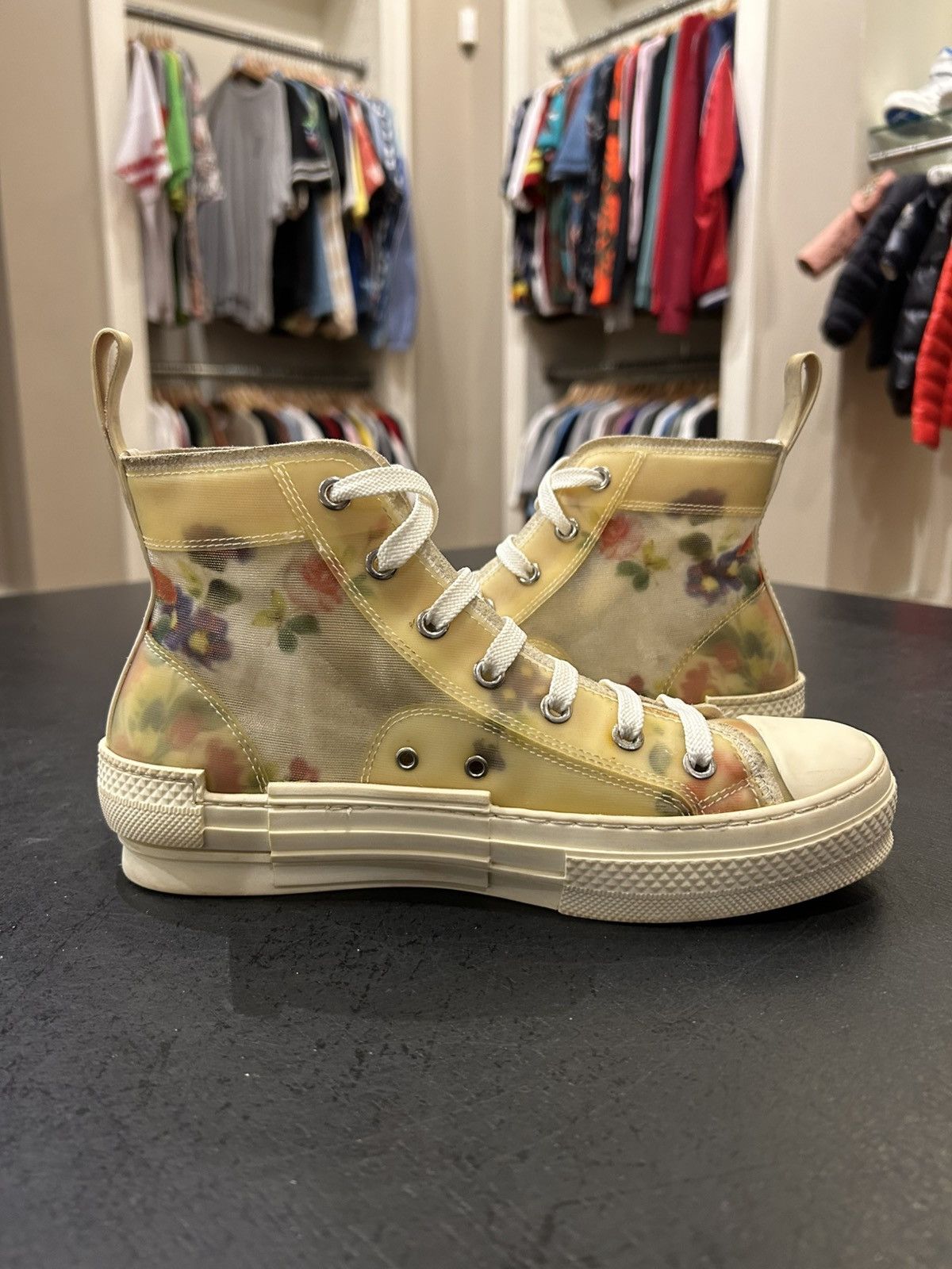 Dior Dior B23 Floral High Top Sneakers Size US 5 / EU 37 - 4 Thumbnail