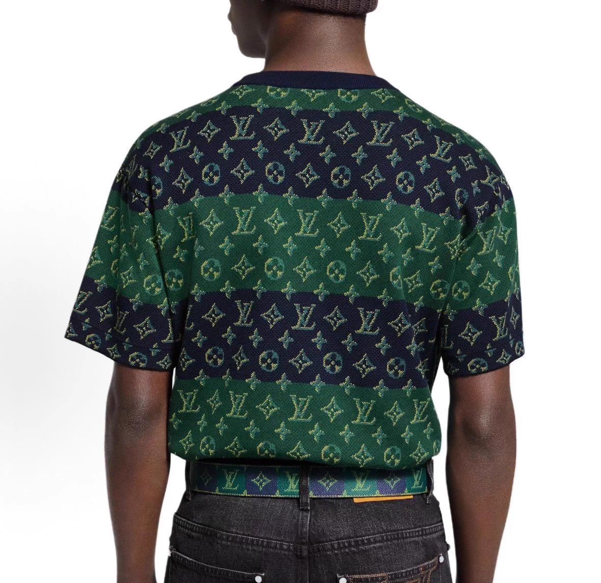 Louis Vuitton LV Knit SS T-Shirt Teal Green XL Jacquard Logo Size US XL / EU 56 / 4 - 3 Thumbnail