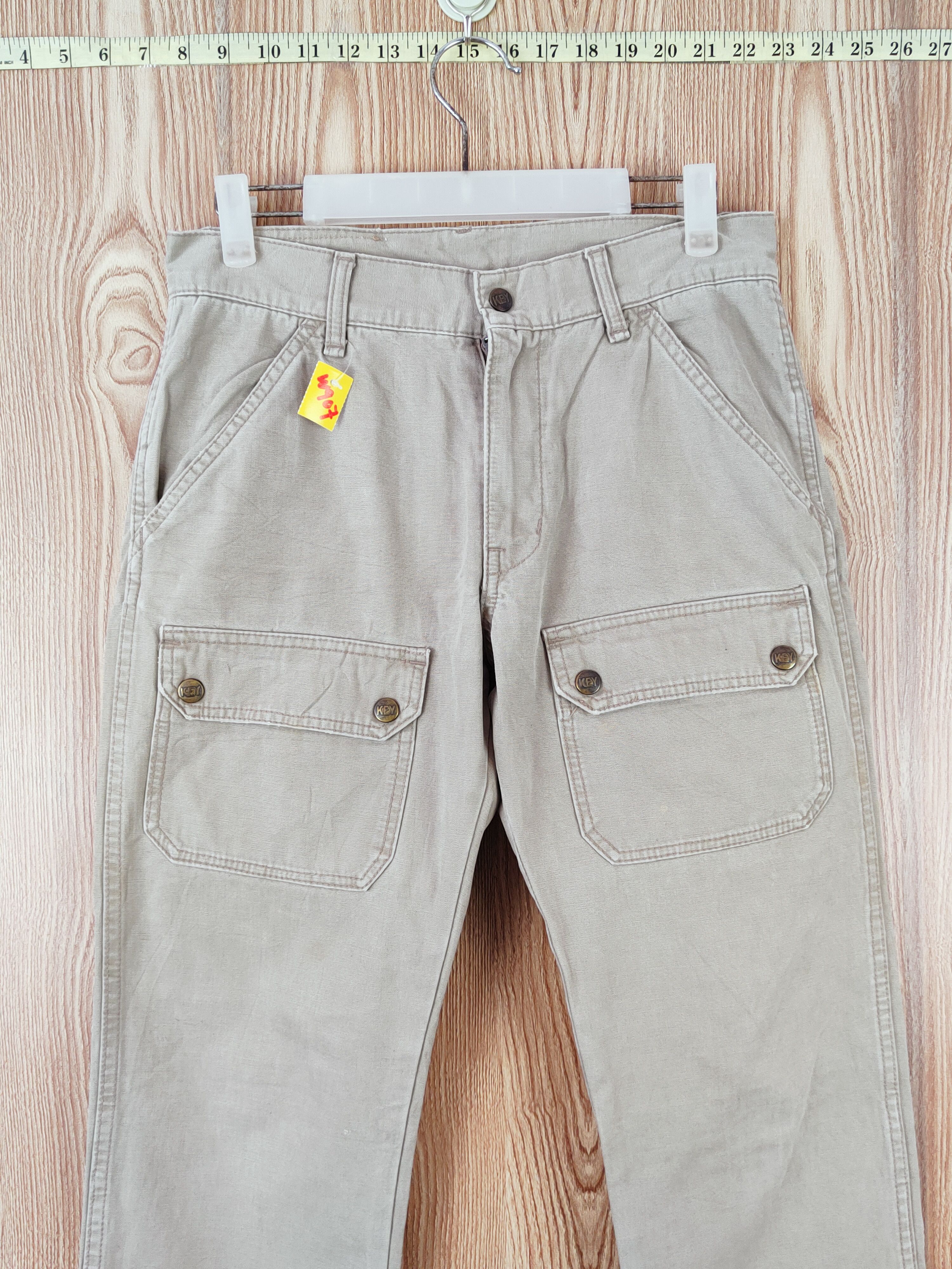 Japanese Brand Key Beige Multipocket Tactical Cargo Pants #W907 Size US 30 / EU 46 - 2 Thumbnail
