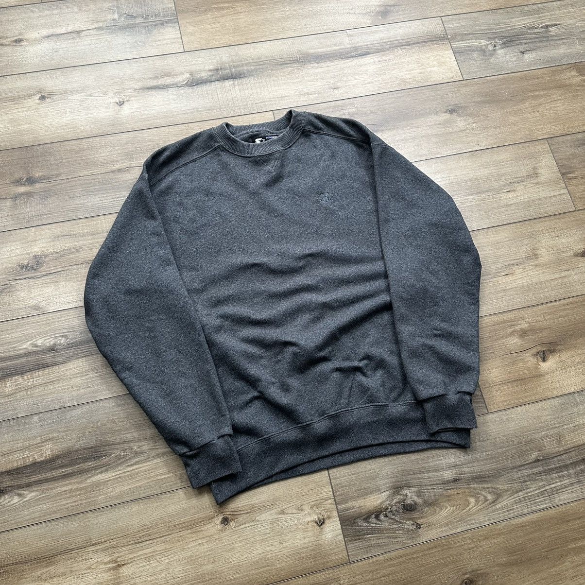 Starter Vintage 90s Starter Grey Blank Crewneck Sweatshirt Size US M / EU 48-50 / 2 - 2 Thumbnail