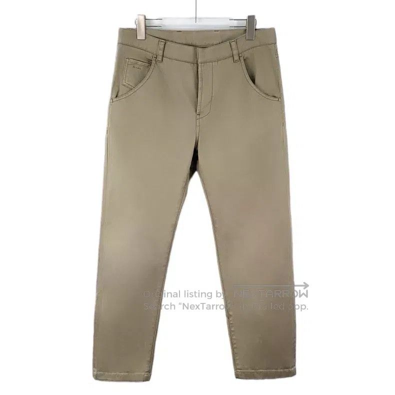 Prada Prada Khaki logo letter embroidery cotton casual trousers Size US 32 / EU 48 - 1 Thumbnail
