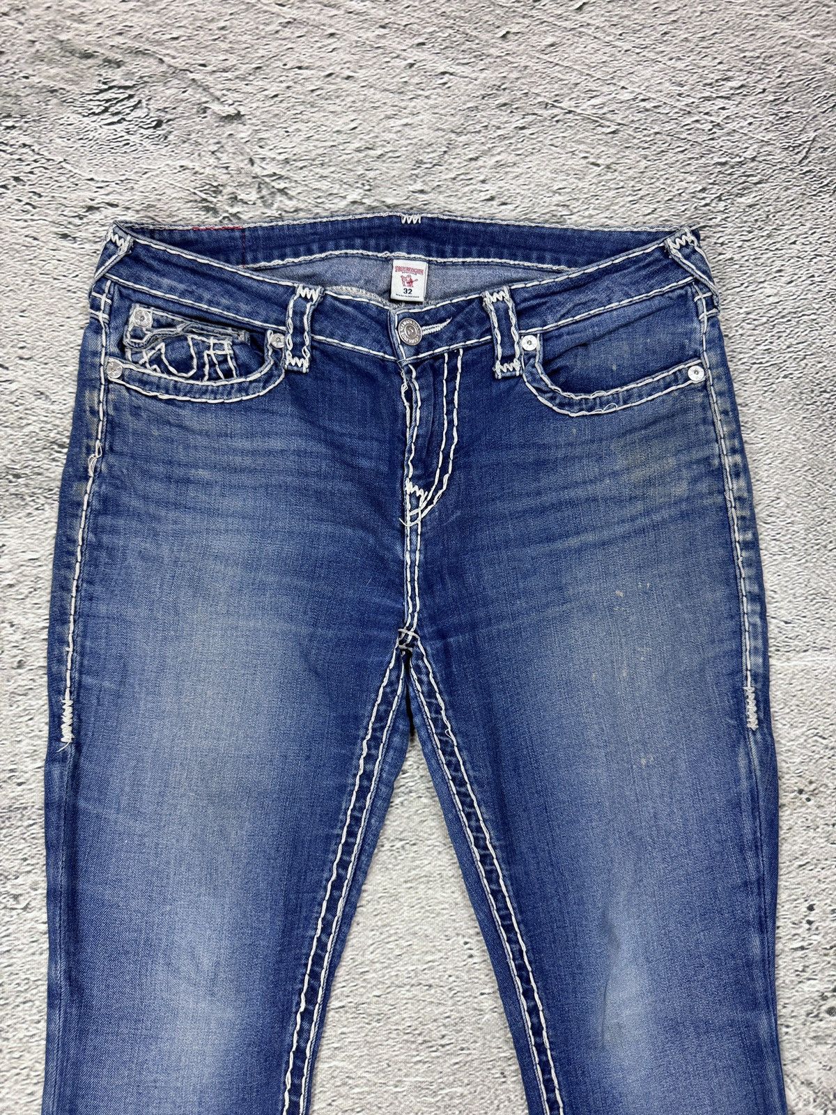 True Religion True Religion blue jeans white thick stitching skinny Size US 32 / EU 48 - 7 Thumbnail