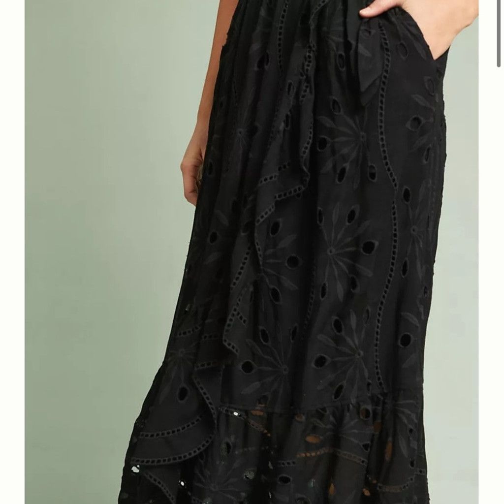 Anthropologie Maeve By Anthropologie Eyelet Wrap Skirt Size 24" / US 00 / IT 34 - 3 Thumbnail