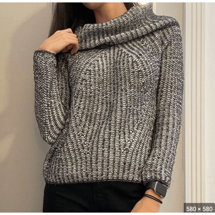 Express Express Gray Cotton Blend Knit Turtleneck Pullover Sweater, Size XS / US 0-2 / IT 36-38 - 1 Thumbnail