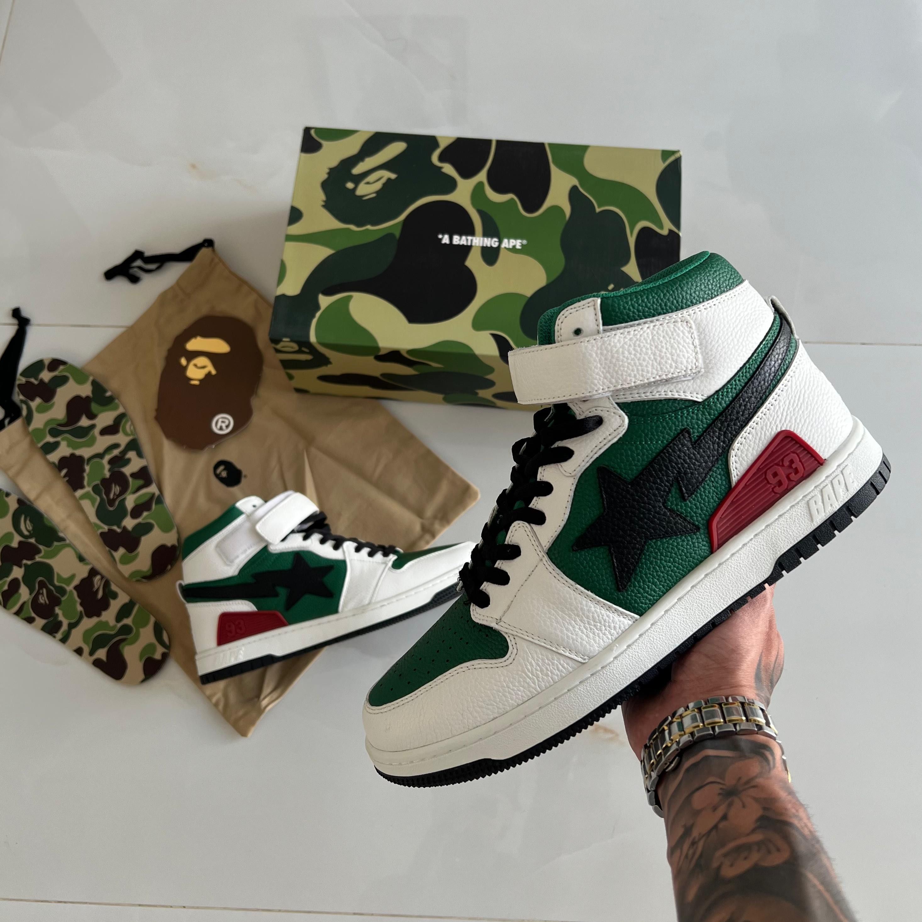 Bape Bapesta Sk8 Green/White 2021 Size US 10.5 / EU 43-44 - 1 Thumbnail