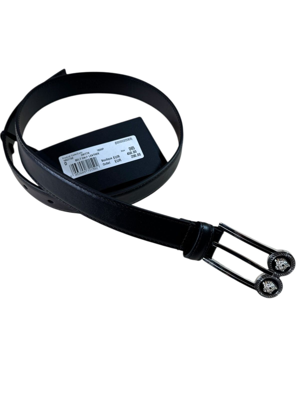 Versace Versace Black Leather Medusa Double Buckle Belt Size ONE SIZE - 1 Thumbnail