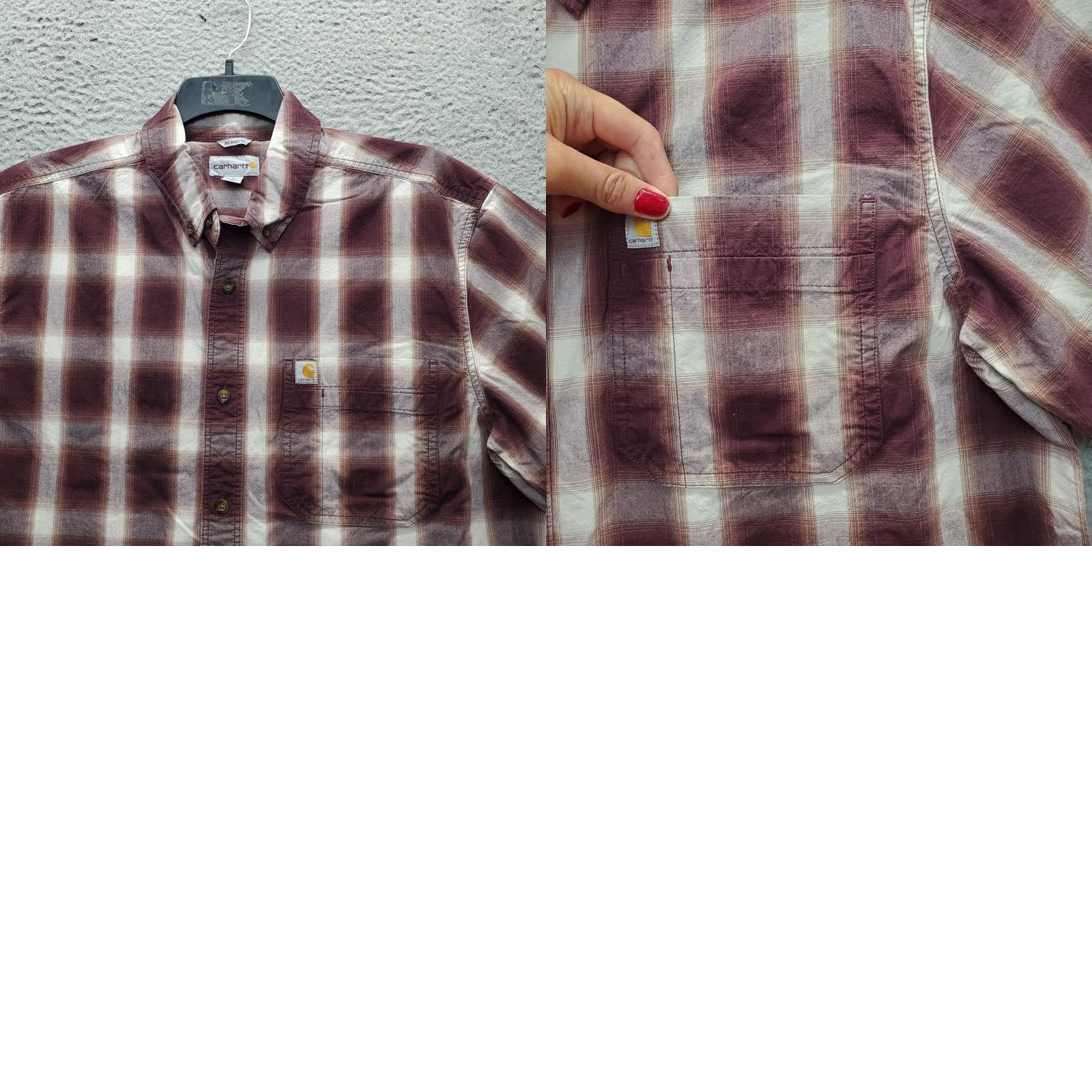 Carhartt Carhartt Workwear Shirt Mens XL Multicolor Plaid Button-Down Short Sleeve Relaxed Fit Chest Pocket Size US XL / EU 56 / 4 - 8 Thumbnail