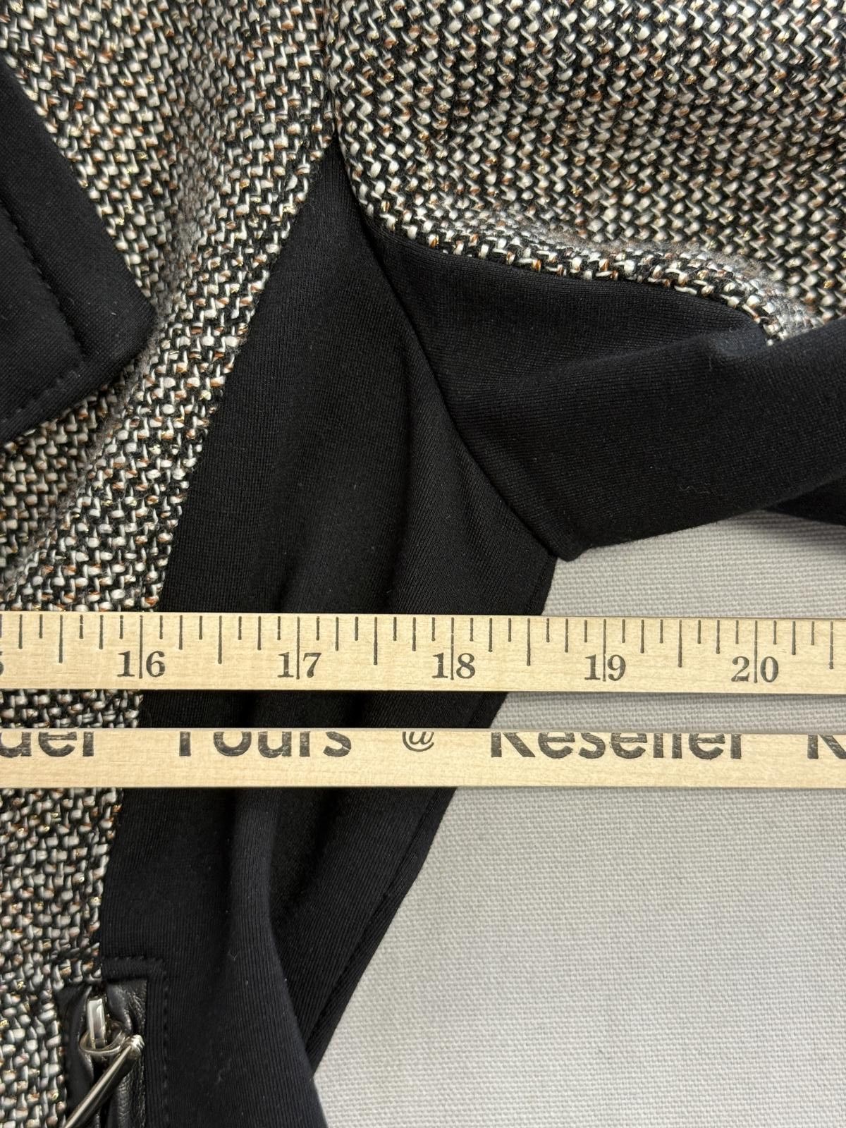 Black Noise White Rain White Black Womens Blazer - Tweed Zipper High Cut Blazer - 6 Size M / US 6-8 / IT 42-44 - 6 Thumbnail