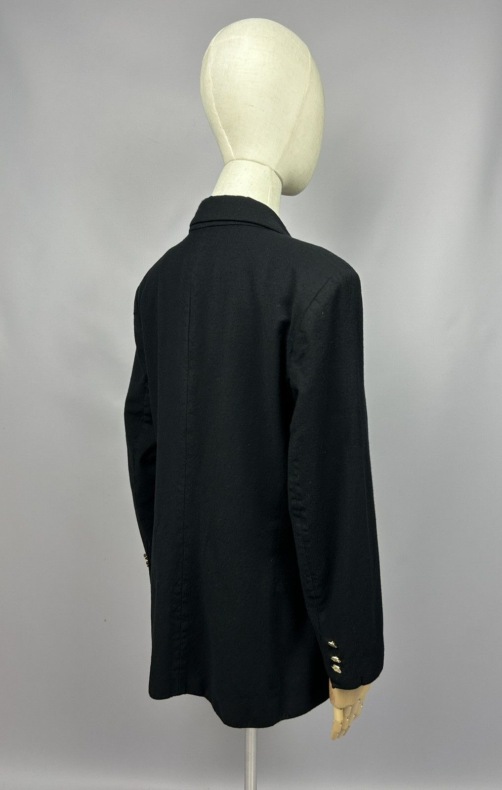 Burberry × Designer Vintage Burberrys Wool/Cashmere Black Knit Blazer Jacket Size L / US 10 / IT 46 - 10 Thumbnail