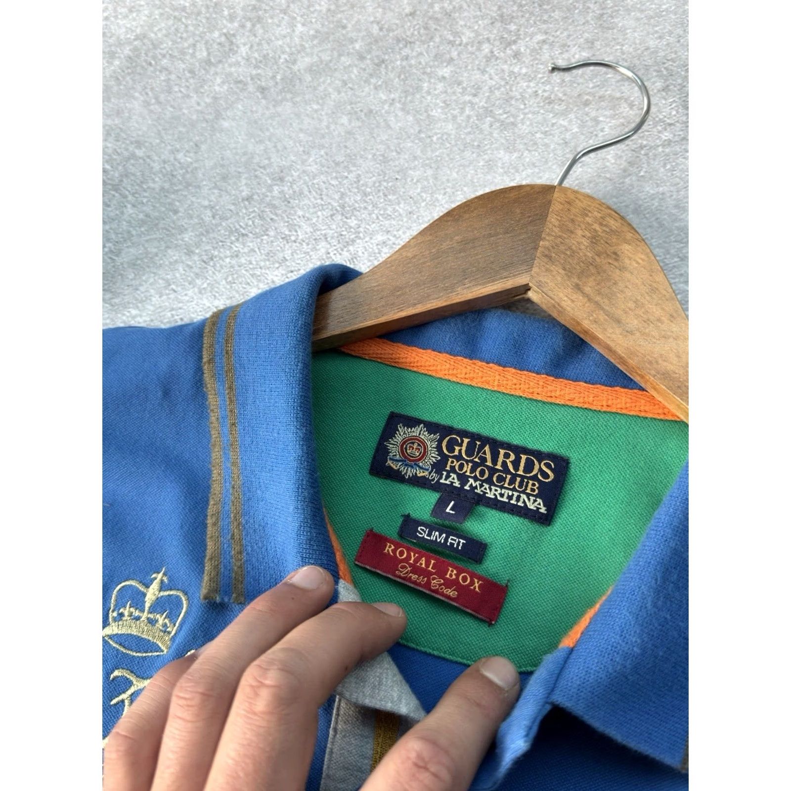 La Martina VINTAGE La Martina Guards Polo Club Big Logo Y2K Blue Polo Shirt L Men Size US L / EU 52-54 / 3 - 6 Thumbnail
