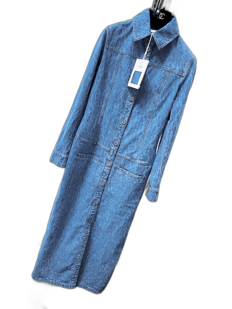 Chanel Chanel 23P Camellia Denim Long Coat Size M / US 6-8 / IT 42-44 - 1 Thumbnail