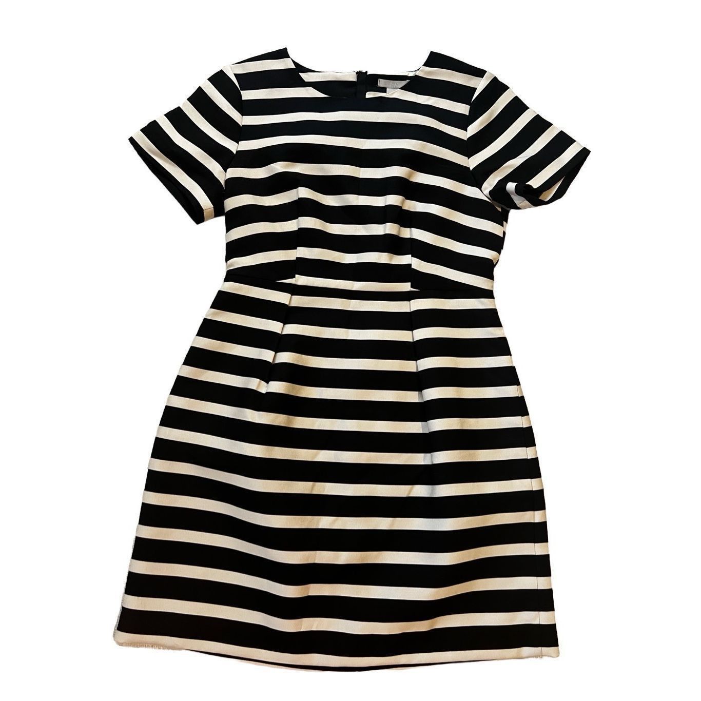 H&M HM Striped Dress Black And Ivory Size 8 Size M / US 6-8 / IT 42-44 - 2 Thumbnail