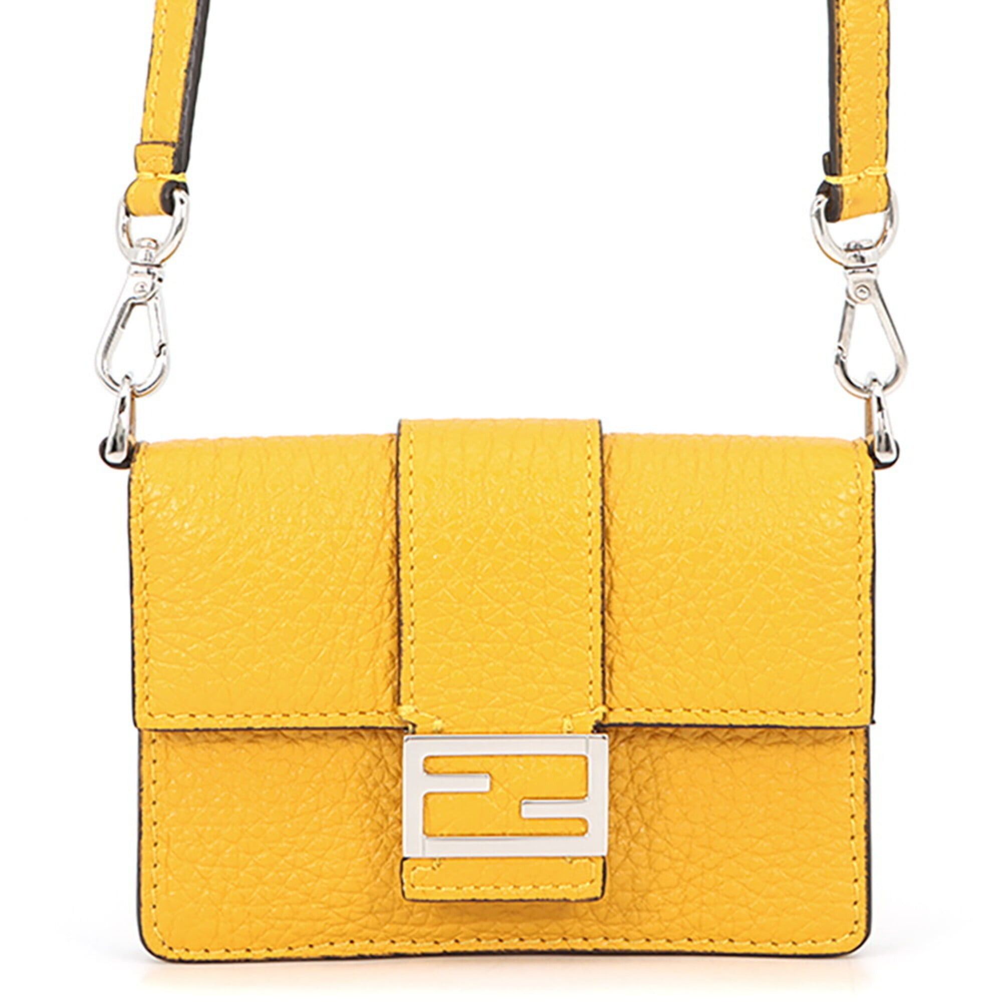 Fendi Fendi Micro Flat Baguette Shoulder Pouch Leather 7M0311 