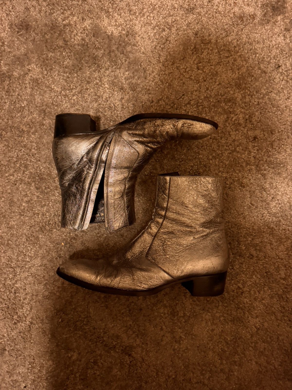 Saint Laurent Paris Saint Laurent Silver Boots Size US 10 / EU 43 - 3 Thumbnail