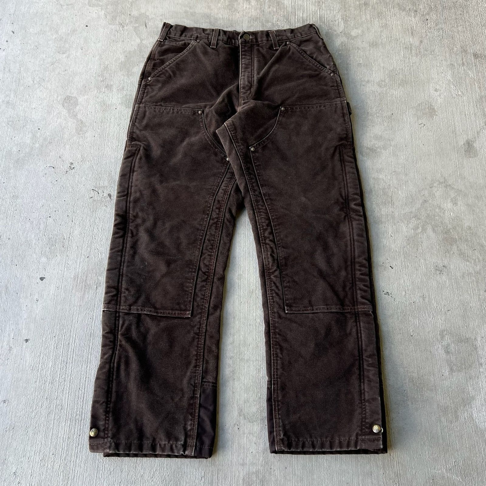 Carhartt × Vintage Carhartt brown insulated double knee work carpenter pants Size US 31 - 1 Thumbnail