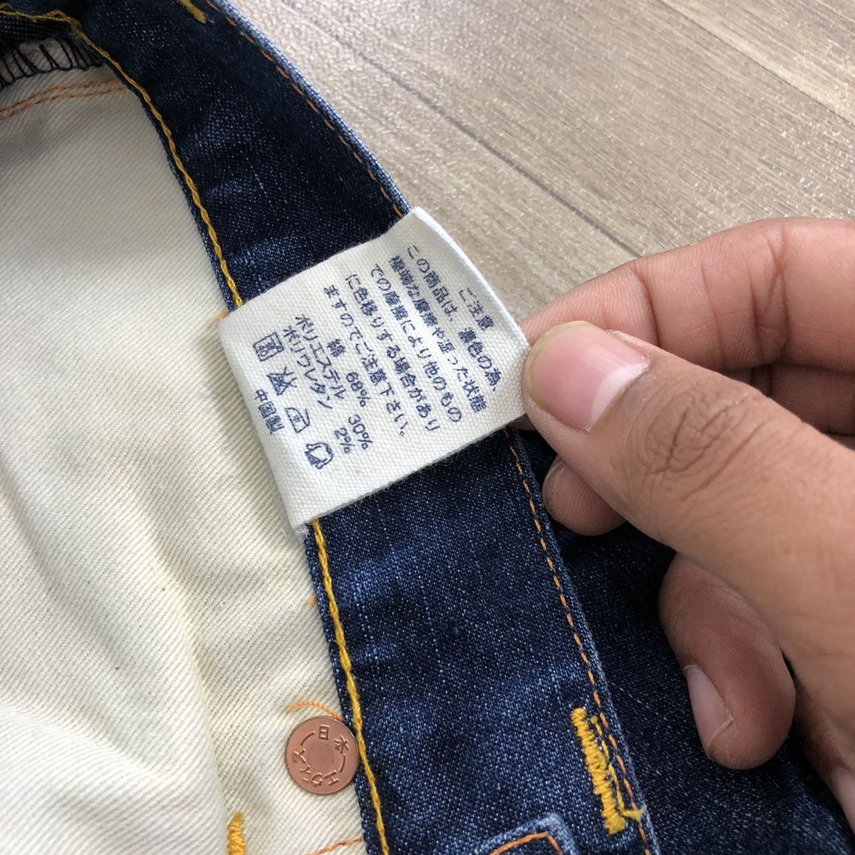Evisu × Japanese Brand × Vintage 2000s Evisu Donna Pink Logo Faded Blue Jeans Pants Size 29" - 9 Thumbnail