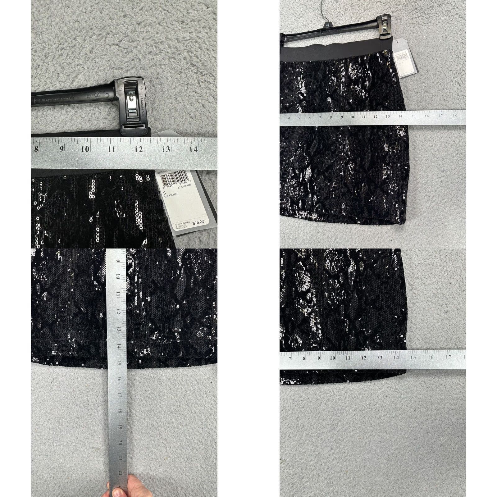 Guess GUESS Skirt Womens Small Black Snake Print Sequins Mini Casual Party Womens NEW Size 28" / US 6 / IT 42 - 8 Thumbnail