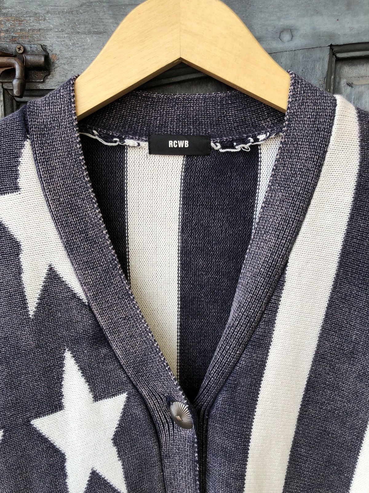 Japanese Brand Rodeo Crowns Japanese Free Size Knit Cardigan Stars Stripes Size US M / EU 48-50 / 2 - 10 Thumbnail