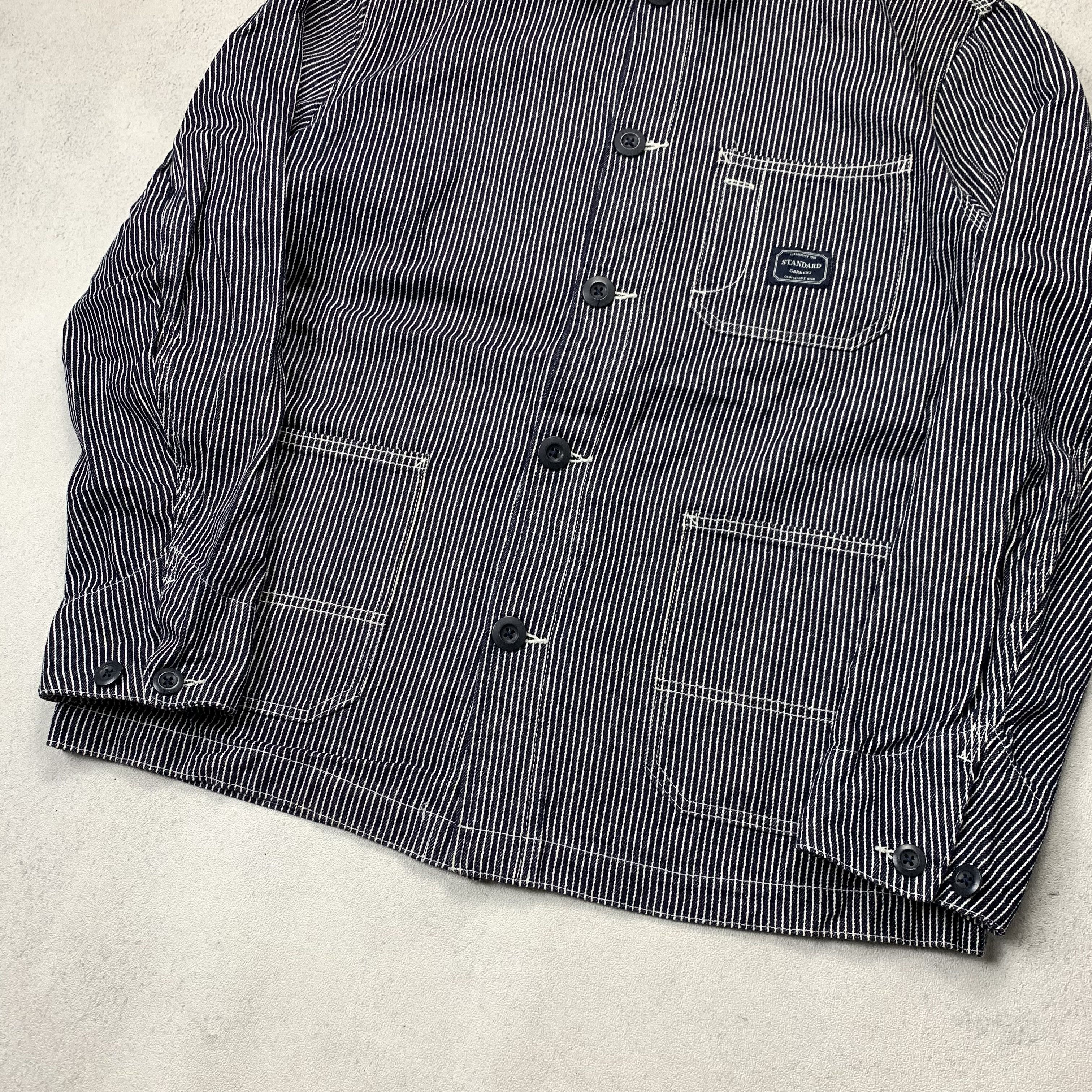Japanese Brand Japanese Brand Hickory Stripe Chore Jacket Size US L / EU 52-54 / 3 - 2 Thumbnail