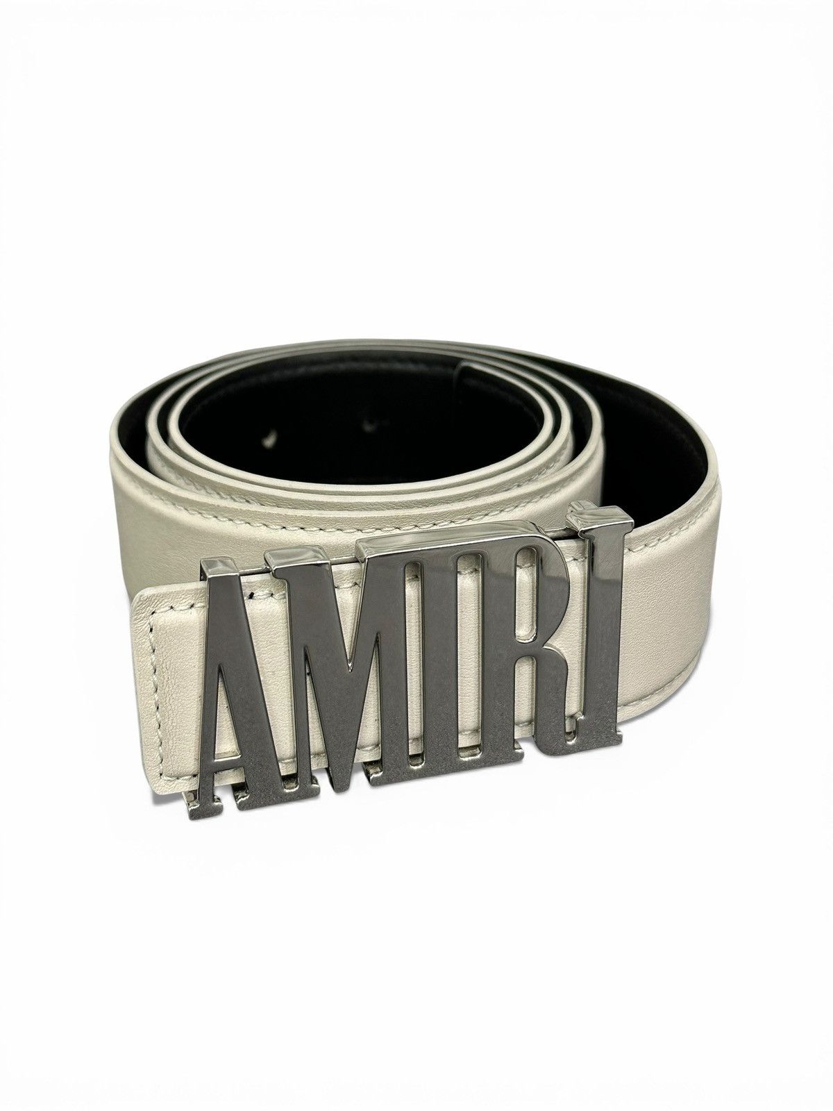 Amiri Amiri White Leather Belt Size 28 - 1 Thumbnail