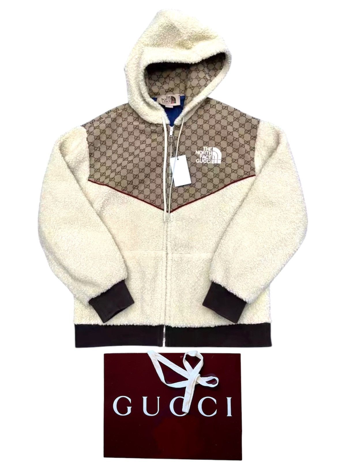 Gucci × The North Face Gucci x The North Face GG M Canvas Shearling Hoodie Jacket Size US M / EU 48-50 / 2 - 1 Thumbnail