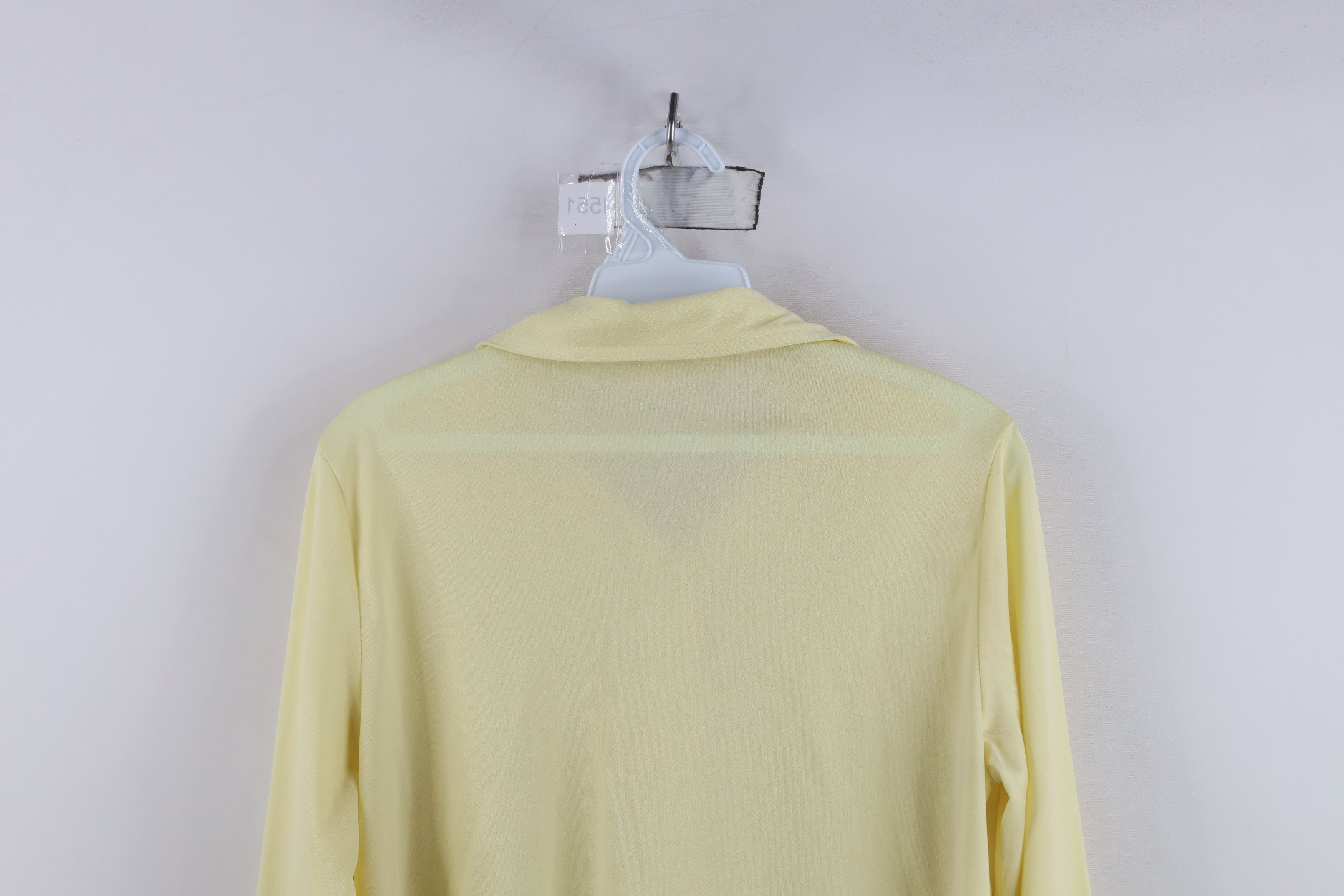 Vintage Vintage 70s Streetwear Knit Collared Button Shirt Yellow Size XXL / US 16-18 / IT 52-54 - 13 Thumbnail