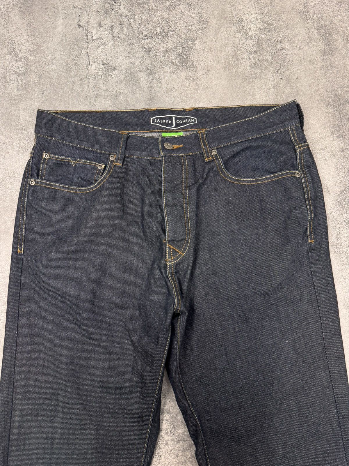 Jasper Conran Jasper Conran Men Dark Blue Straight Leg Jeans Size 36 Size US 36 / EU 52 - 6 Thumbnail