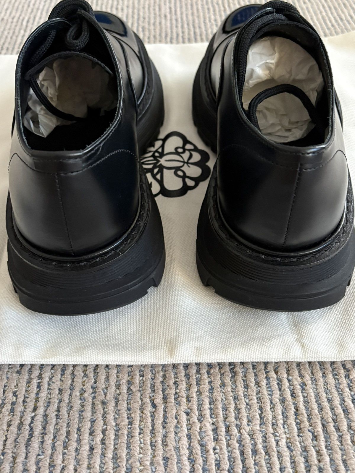 Alexander McQueen Black Contrast Leather Tread Derbies Size US 7 / EU 40 - 3 Thumbnail
