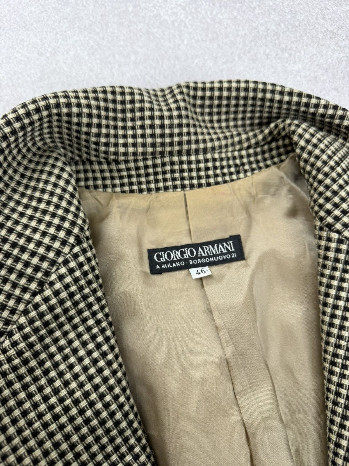 Giorgio Armani Vintage Giorgio Armani Classic Houndstooth Blazer Size 46 Size L / US 10 / IT 46 - 8 Thumbnail