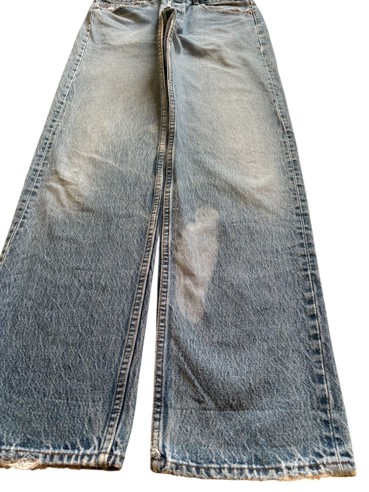 LVC × Levi's × Levi's Vintage Clothing Vintage 90s Levis Blue Wash Distressed Ripped Loose Jeans Size US 33 - 7 Thumbnail