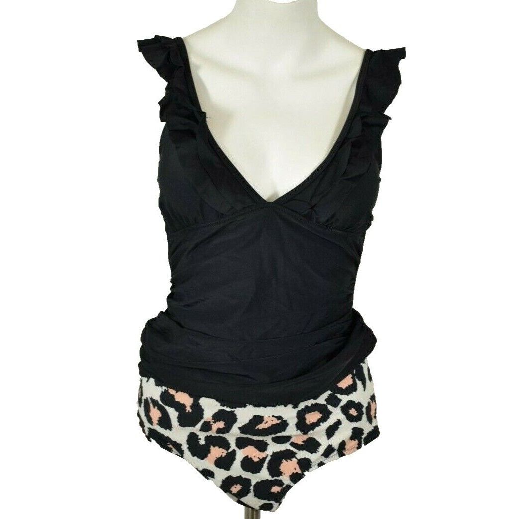 Other Beachsissi Womens Medium Ruffle Shoulder Leopard Print Tanki Size M / US 6-8 / IT 42-44 - 1 Thumbnail