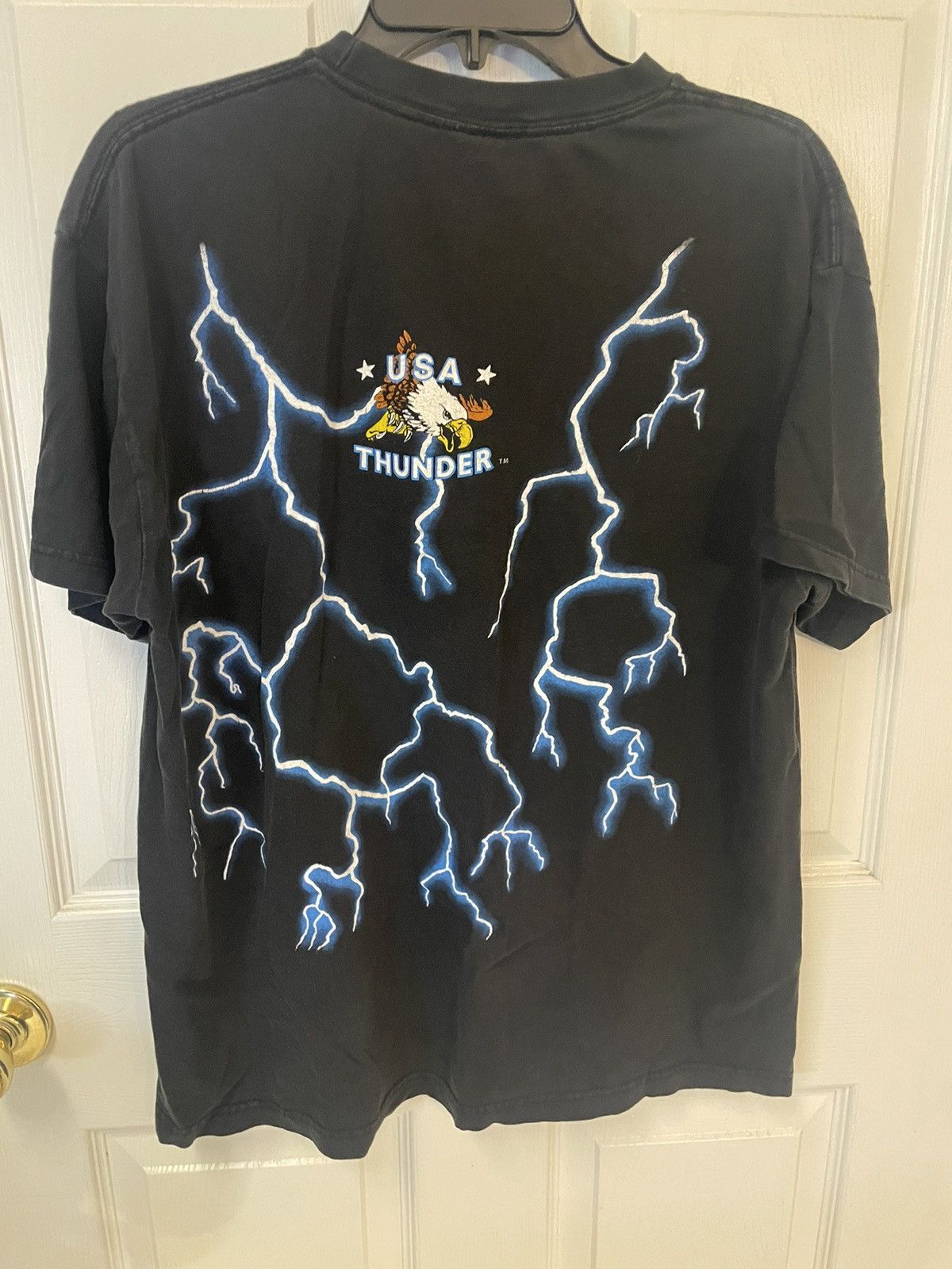 Band Tees × Vintage Vintage American thunder Eagle T Shirt Size L All Over Print Size US L / EU 52-54 / 3 - 3 Thumbnail
