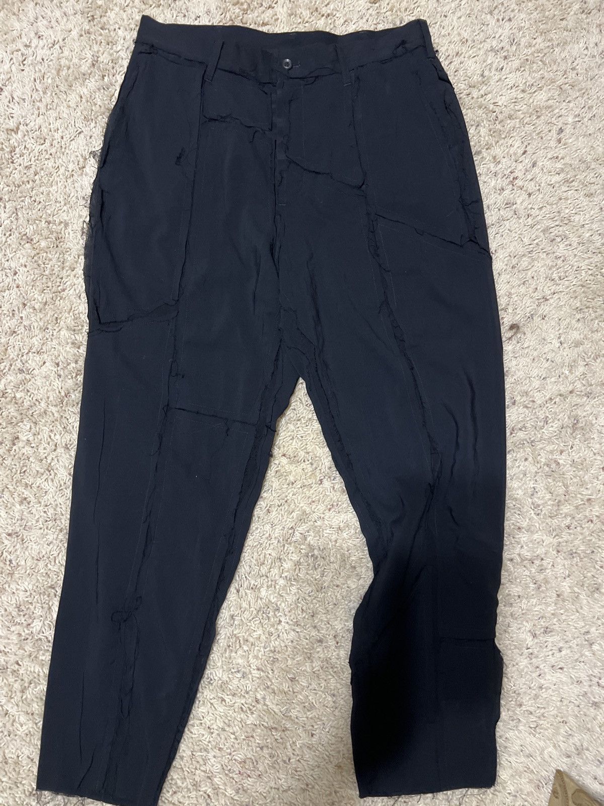 Yohji Yamamoto B by Yohji Yamamoto AW18 Distressed Patchwork Trousers Size US 30 / EU 46 - 6 Thumbnail